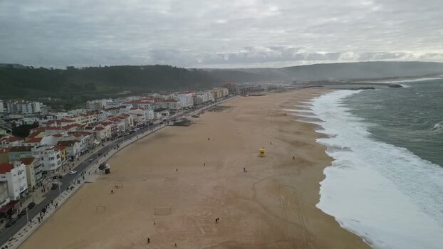 Aerial view of Nazaré beach Portugal. Aerial view of Nazaré beach Portugal.