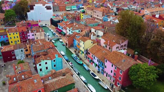 Aerial view of Burano island in Venice Italy. Aerial view of Burano island in Venice Italy.