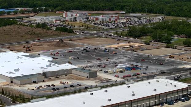 Aerial view of construction at Saint Johns Parkway United States. Aerial view of construction at Saint Johns Parkway United States.