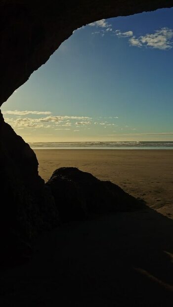 View of a sea stack on the coast New Zealand. View of a sea stack on the coast New Zealand.