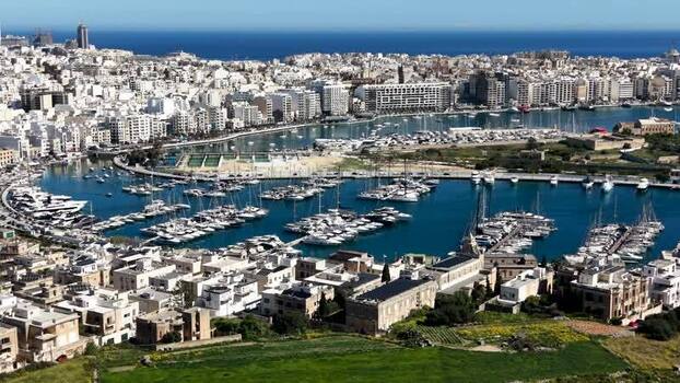 Aerial view of the marina and urban architecture Malta. Aerial view of the marina and urban architecture Malta.