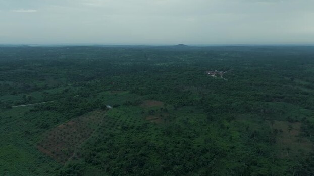 Aerial view of lush landscape in Ibadan Nigeria.