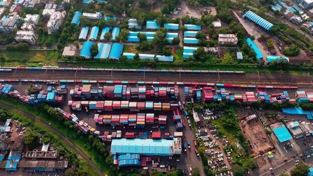 Aerial view of industrial logistics hub in Ankleshwar India.