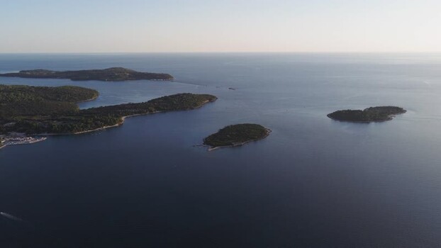Aerial view of Brijuni National Park islands Croatia.