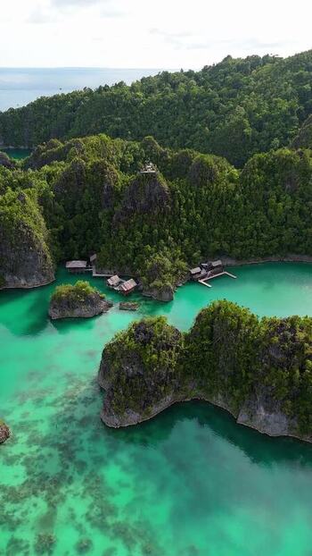 Aerial view of Piaynemo karst islands in Raja Ampat Indonesia. Aerial view of Piaynemo karst islands in Raja Ampat Indonesia.