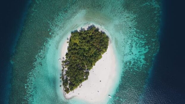 Aerial view of a tropical island with coral reefs in Maldives. Aerial view of a tropical island with coral reefs in Maldives.