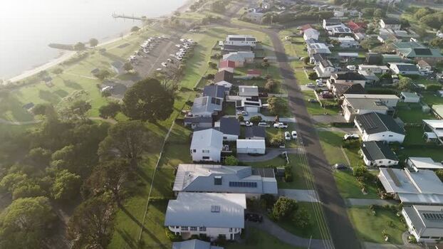 Aerial view of Greenwell Point Wharf Australia.