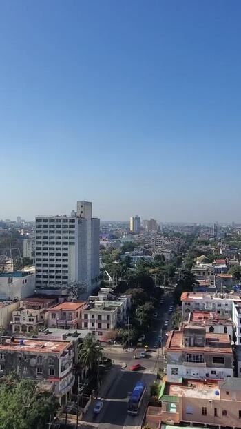 Aerial view of Vedado district in Havana Cuba.