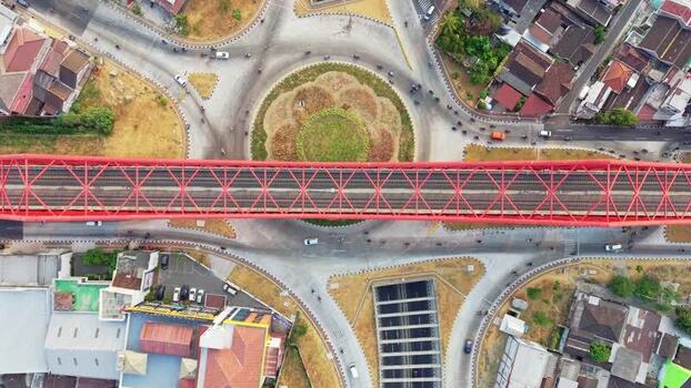 Aerial view of Jembatan Kereta Api Joglo in Surakarta Indonesia. Aerial view of Jembatan Kereta Api Joglo in Surakarta Indonesia.