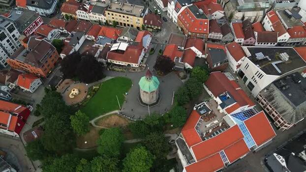 Aerial view of Valbergtarnet in Stavanger Norway.