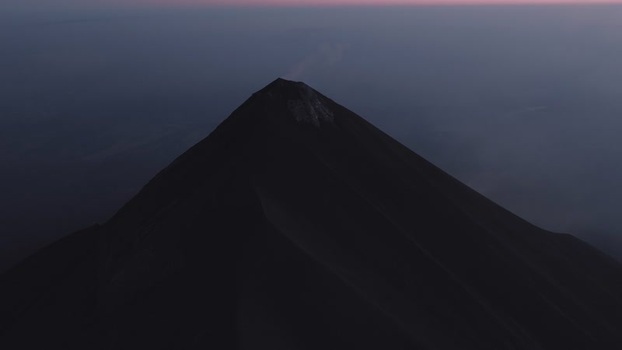 Aerial view of Acatenango volcano peak at dawn Guatemala. Aerial view of Acatenango volcano peak at dawn Guatemala.