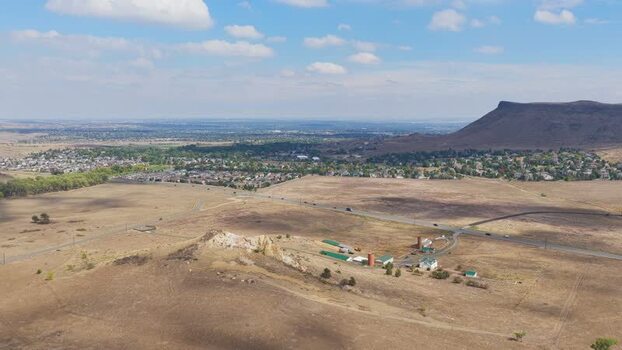 Aerial view of the landscape near Golden United States.