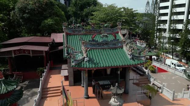Aerial view of Tua Pek Kong Temple in Kuching Malaysia. Aerial view of Tua Pek Kong Temple in Kuching Malaysia.