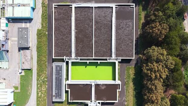 Aerial view of water treatment plant in Milan Italy. Aerial view of water treatment plant in Milan Italy.