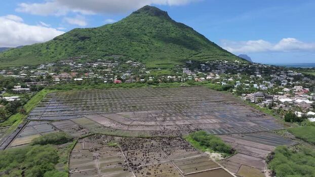 Aerial view of Salines de Yemen Tamarin Mauritius. Aerial view of Salines de Yemen Tamarin Mauritius.