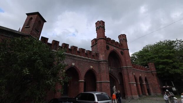 View of the historic King s Gate in Kaliningrad Russia.
