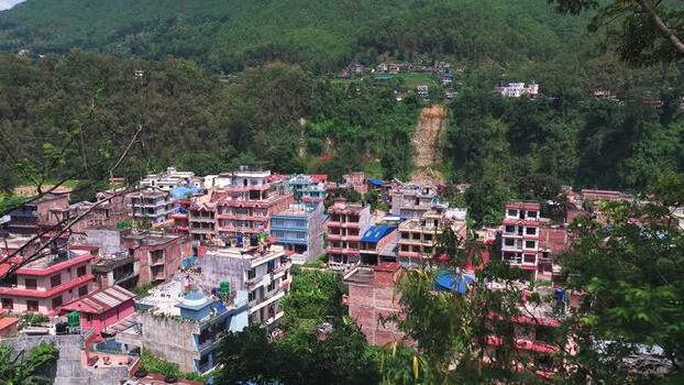 Aerial view of Trishuli Bazar in Bidur Nepal. Aerial view of Trishuli Bazar in Bidur Nepal.