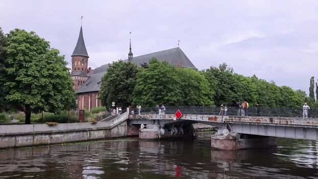View of Kaliningrad Cathedral in Kaliningrad Russia.