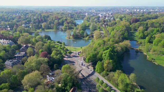 Aerial view of Woluwe Park and surrounding lush greenery Belgium. Aerial view of Woluwe Park and surrounding lush greenery Belgium.