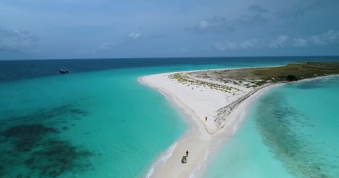 Aerial view of Los Roques archipelago in Venezuela.