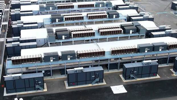 Aerial view of data center facility in Keflavik Iceland.