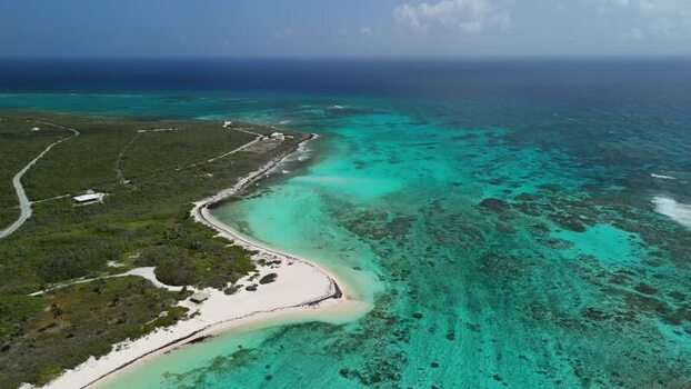 Aerial view of Grand Cayman coastline Cayman Islands. Aerial view of Grand Cayman coastline Cayman Islands.