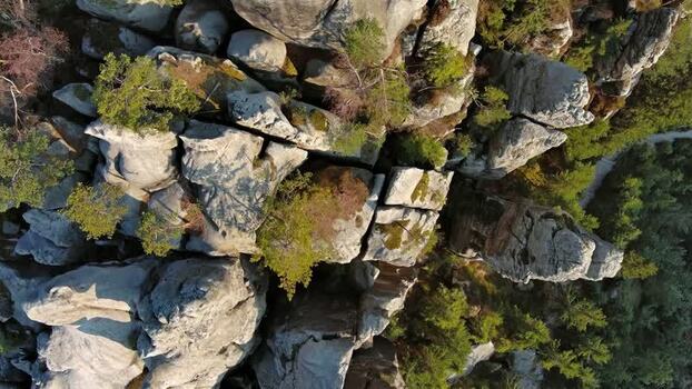 Aerial view of Adrspach Teplice Rocks in Czechia.