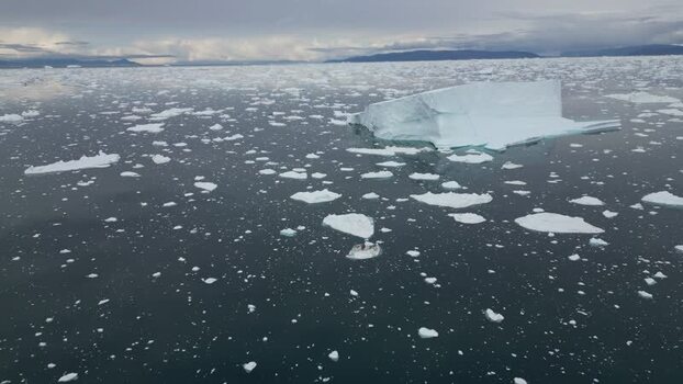 Aerial view of Ilulissat Icefjord in Greenland. Aerial view of Ilulissat Icefjord in Greenland.