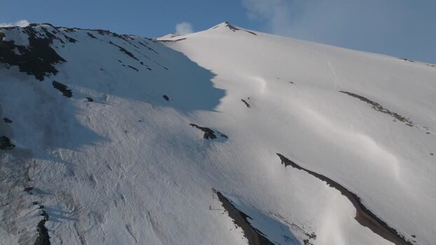 Aerial view of snow covered Mount Etna near Rifugio Sapienza Italy. Aerial view of snow covered Mount Etna near Rifugio Sapienza Italy.