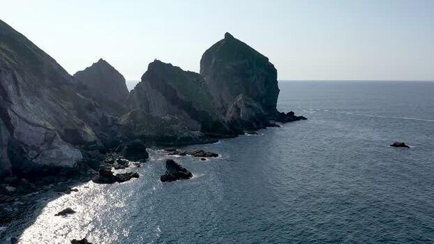 Aerial view of Tormore Island Ireland.