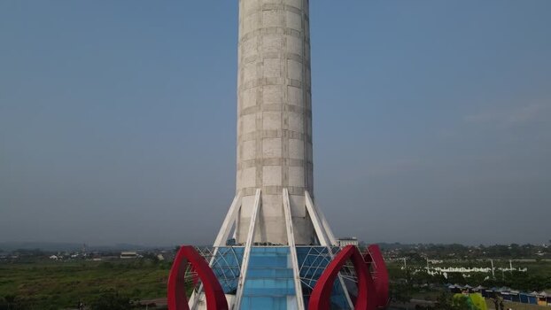 Aerial view of Menara Pandang Teratai Indonesia. Aerial view of Menara Pandang Teratai Indonesia.