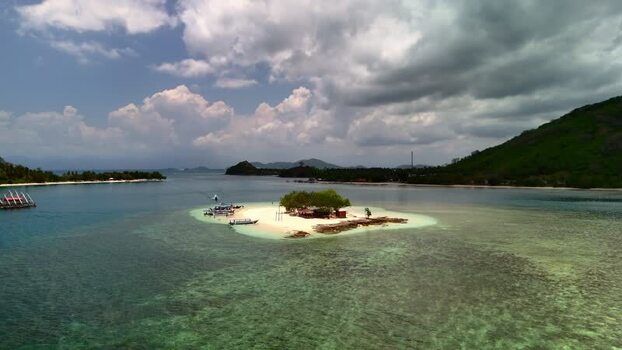 Aerial view of Gili Bedis island Indonesia. Aerial view of Gili Bedis island Indonesia.