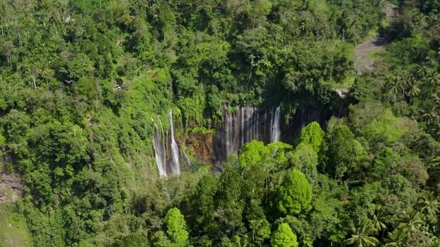 Aerial view of Grojogan Sewu Waterfall Indonesia. Aerial view of Grojogan Sewu Waterfall Indonesia.