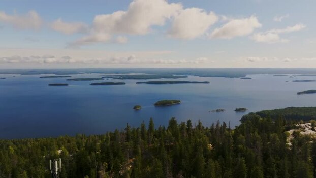 Aerial view of Koli National Park and Lake Pielinen Finland. Aerial view of Koli National Park and Lake Pielinen Finland.