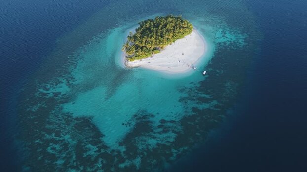 Aerial view of a tropical island and coral reefs Maldives. Aerial view of a tropical island and coral reefs Maldives.
