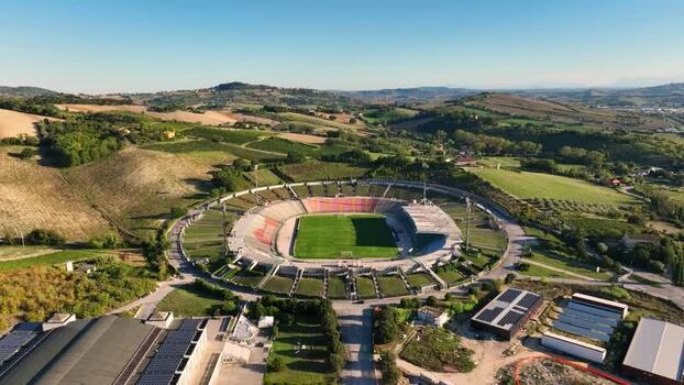 Aerial view of Stadio del Conero Italy.
