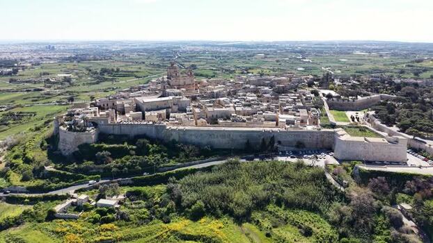 Aerial view of the fortified city of Mdina Malta. Aerial view of the fortified city of Mdina Malta.