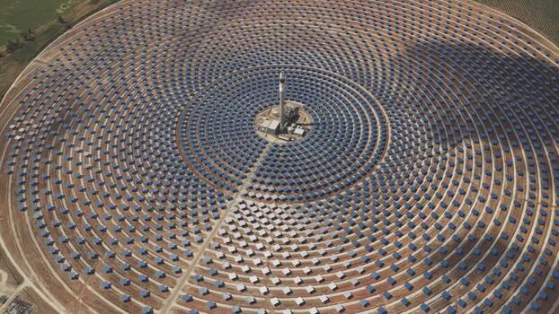Aerial view of Torresol Energy Gemasolar solar plant Spain. Aerial view of Torresol Energy Gemasolar solar plant Spain.