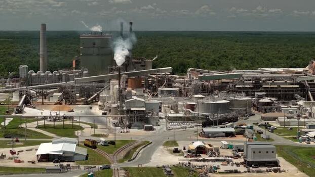 Aerial view of Georgia Pacific Palatka Operations United States.