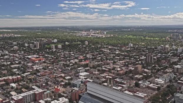 Aerial view of Denver cityscape in Colorado United States.