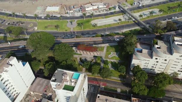 Aerial view of Malecon de Chorrillos park in Lima Peru. Aerial view of Malecon de Chorrillos park in Lima Peru.