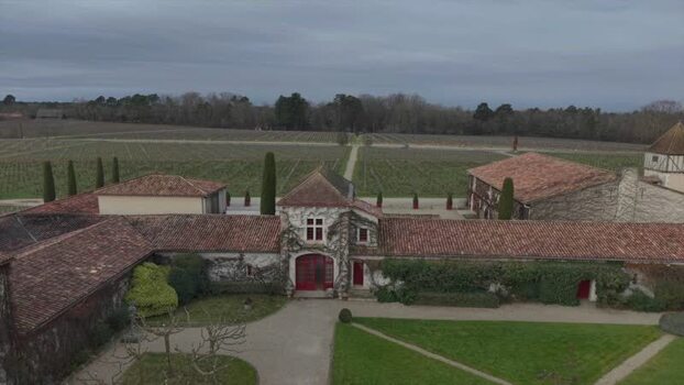 Aerial view of Chateau Smith Haut Lafitte France.