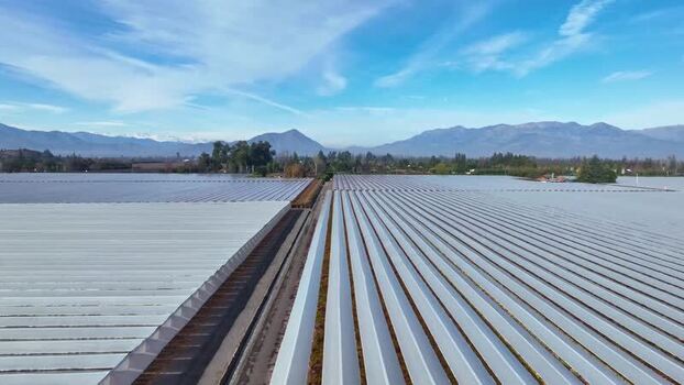 Aerial view of agricultural fields in Santiago Chile.