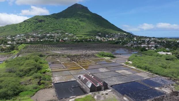 Aerial view of Salines de Yemen Tamarin salt pans Mauritius. Aerial view of Salines de Yemen Tamarin salt pans Mauritius.