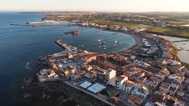 Aerial view of the historic fishing village of Marzamemi Italy. Aerial view of the historic fishing village of Marzamemi Italy.