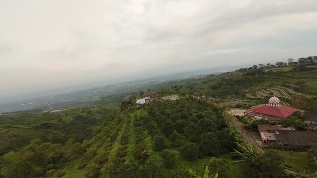Aerial view of Joglo Java Neglasari in Cigombong Indonesia.