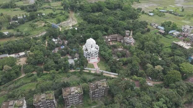 Aerial view of University of Chittagong campus Bangladesh.
