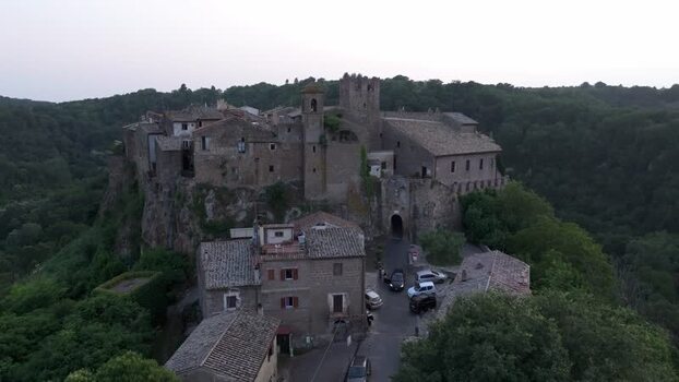 Aerial view of Calcata village in Italy. Aerial view of Calcata village in Italy.