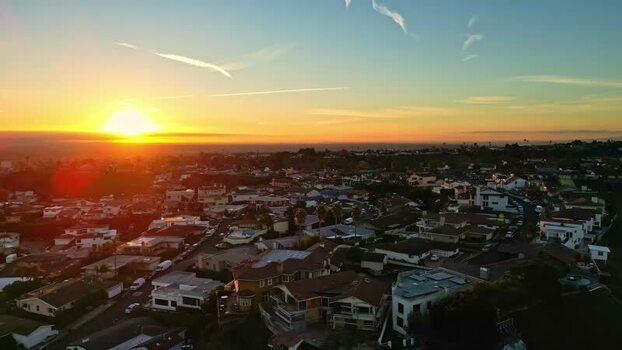 Aerial view of Los Angeles residential area United States.