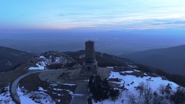 Aerial view of Shipka Memorial in Stara Zagora Bulgaria.